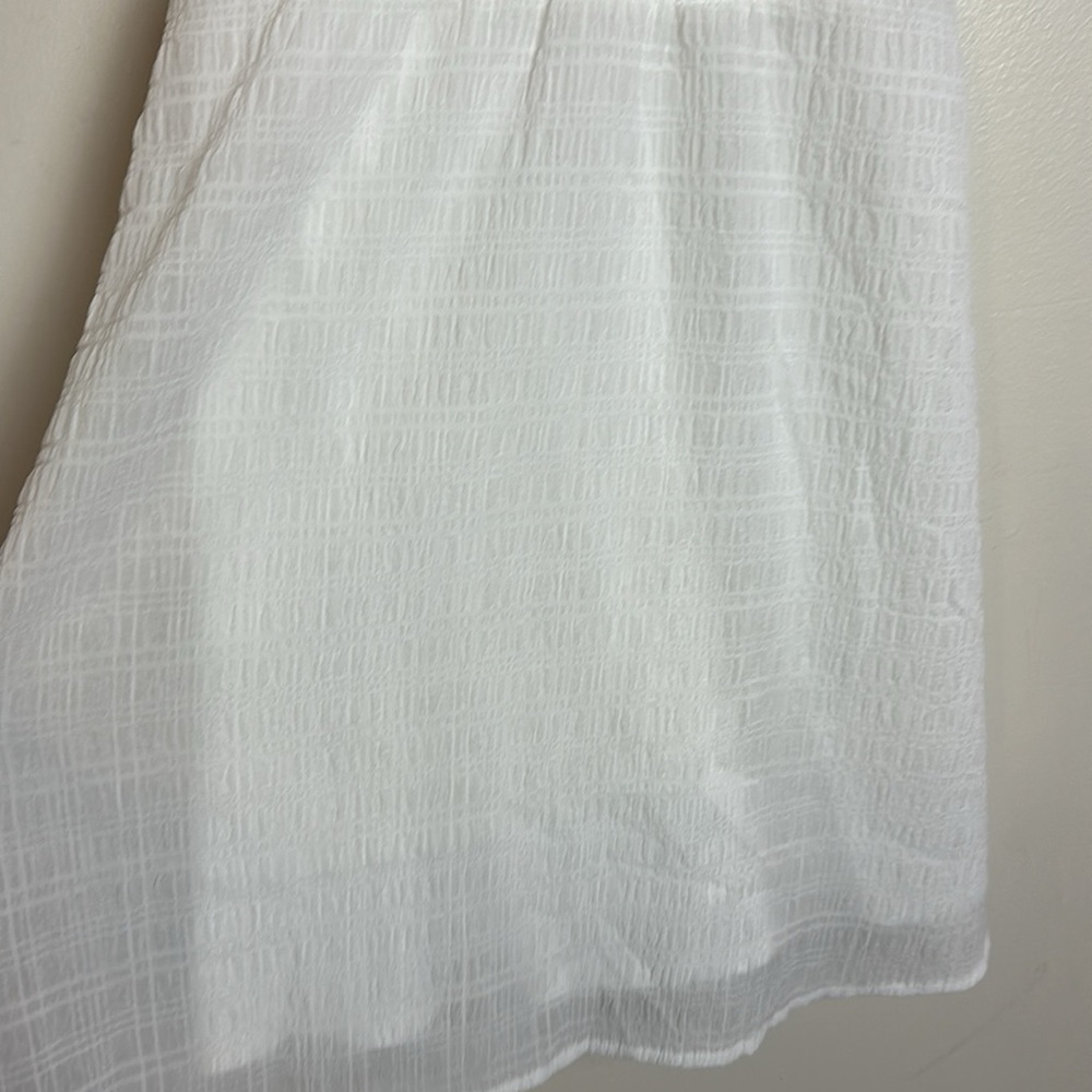 H&M Crepe Fabric Woven Mini Fit & Flare Dress with Lace Up Back in White - Picture 7 of 9